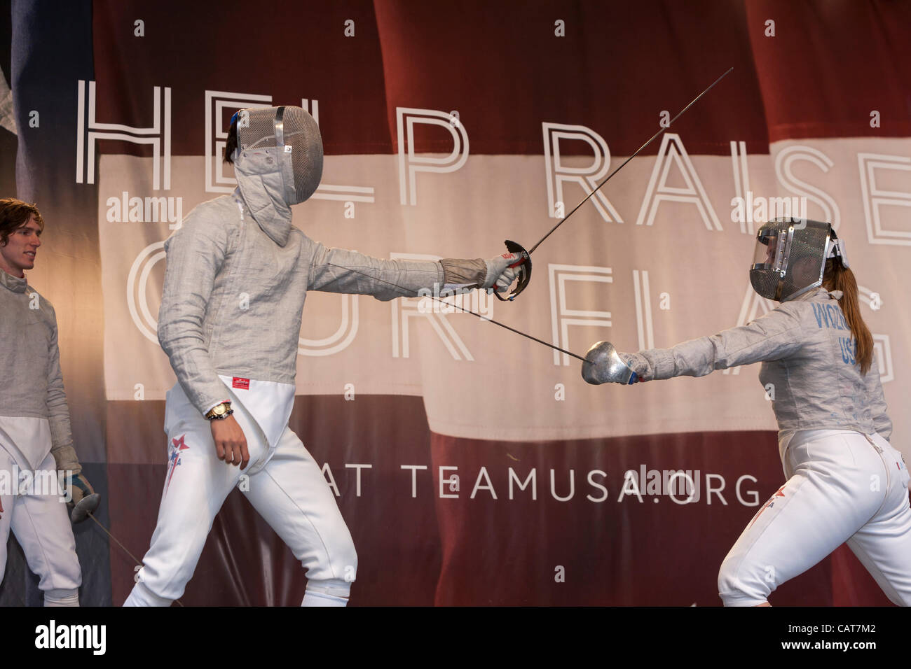 USA Olympic Fencing team members James Williams and Dagmara Wozniak