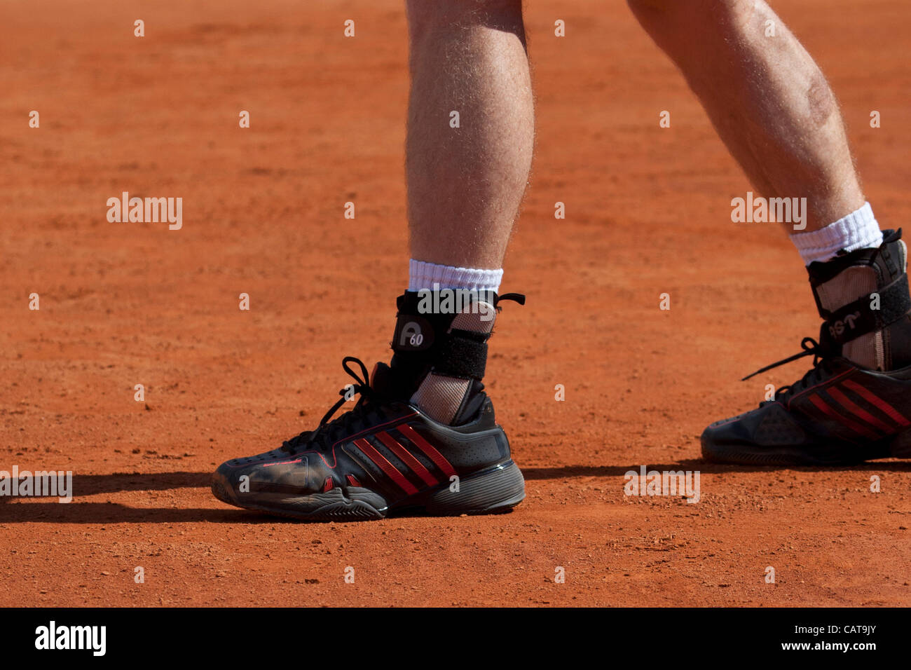 19/04/2012 Monte Carlo, Monaco. Andy Murray (GBR) and his ankle ...