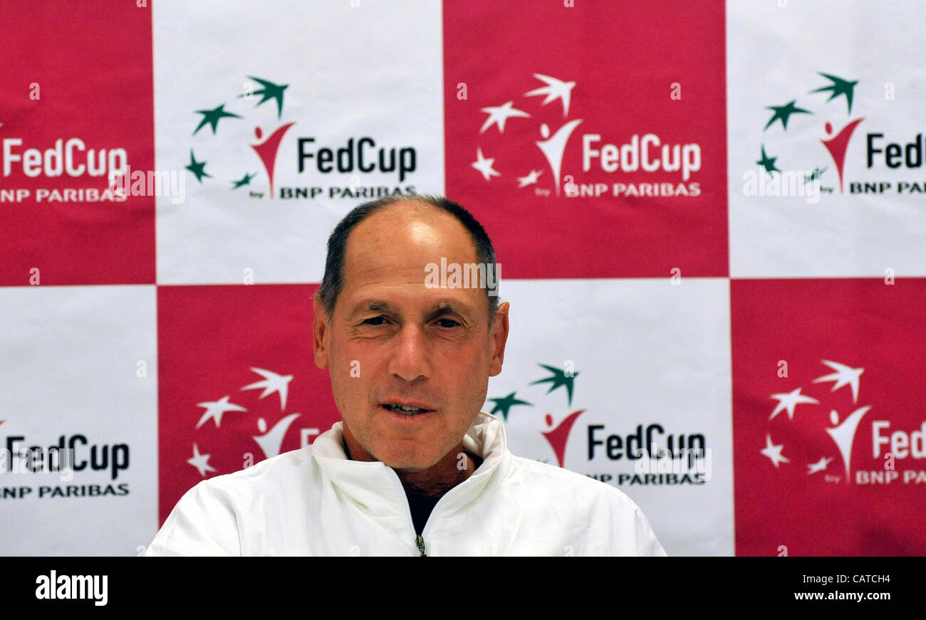 Corrado Barazzutti during press conference prior to the Fed Cup match between Czech Republic and Italy in Ostrava, Czech republic, Thursday, April 19, 2012.(CTK Photo/Jaroslav Ozana) Stock Photo