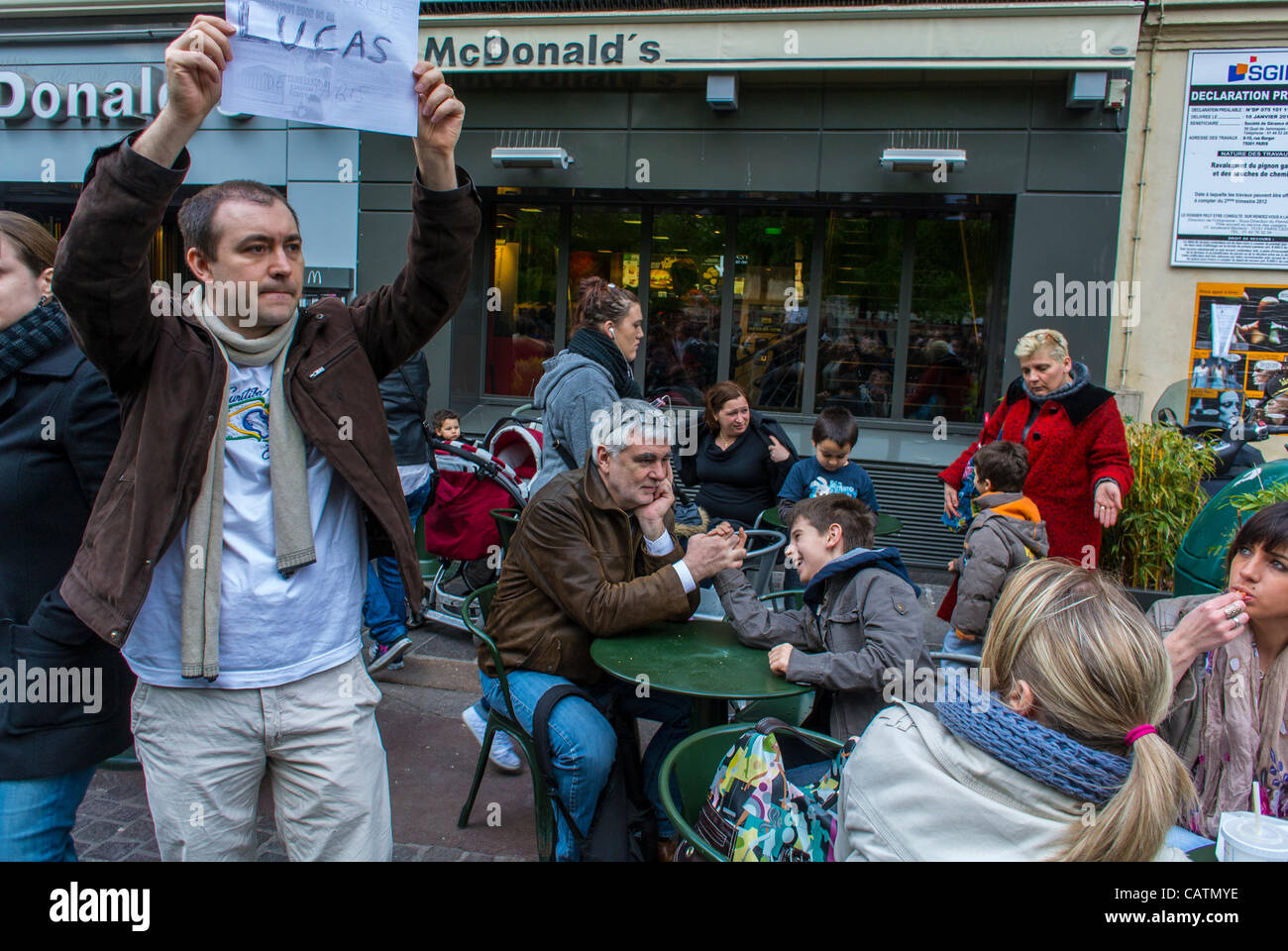Unrepresentative Paris, France, Indignants Demonstration Against