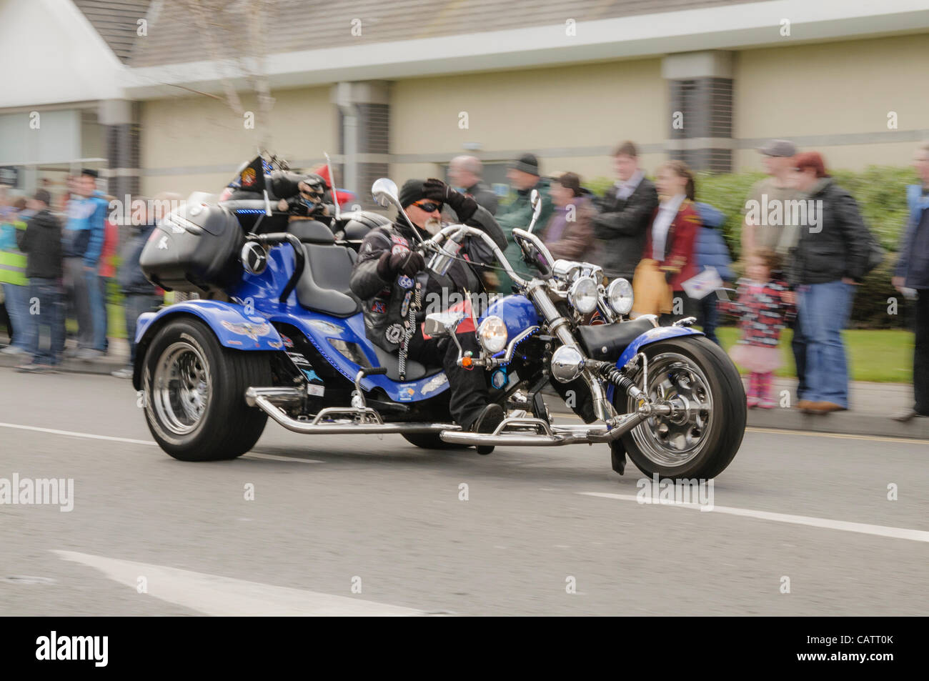 Trike Riders Biker rides a tricycle during a charity ride-out Stock Photo - Alamy