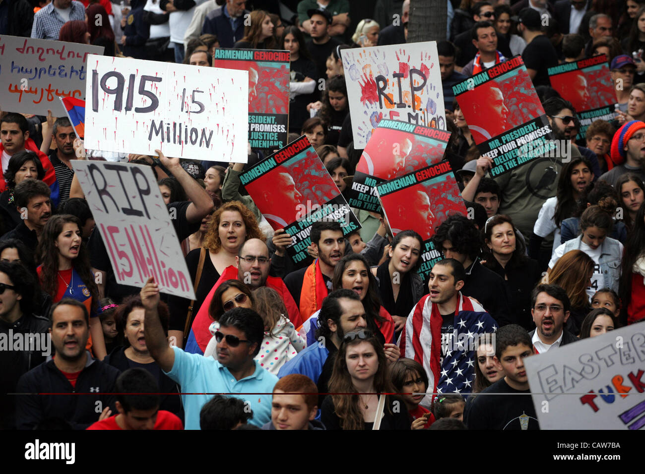 April 24 2012 Los Angeles California U S Armenians And Their Supporters Carry Signs 