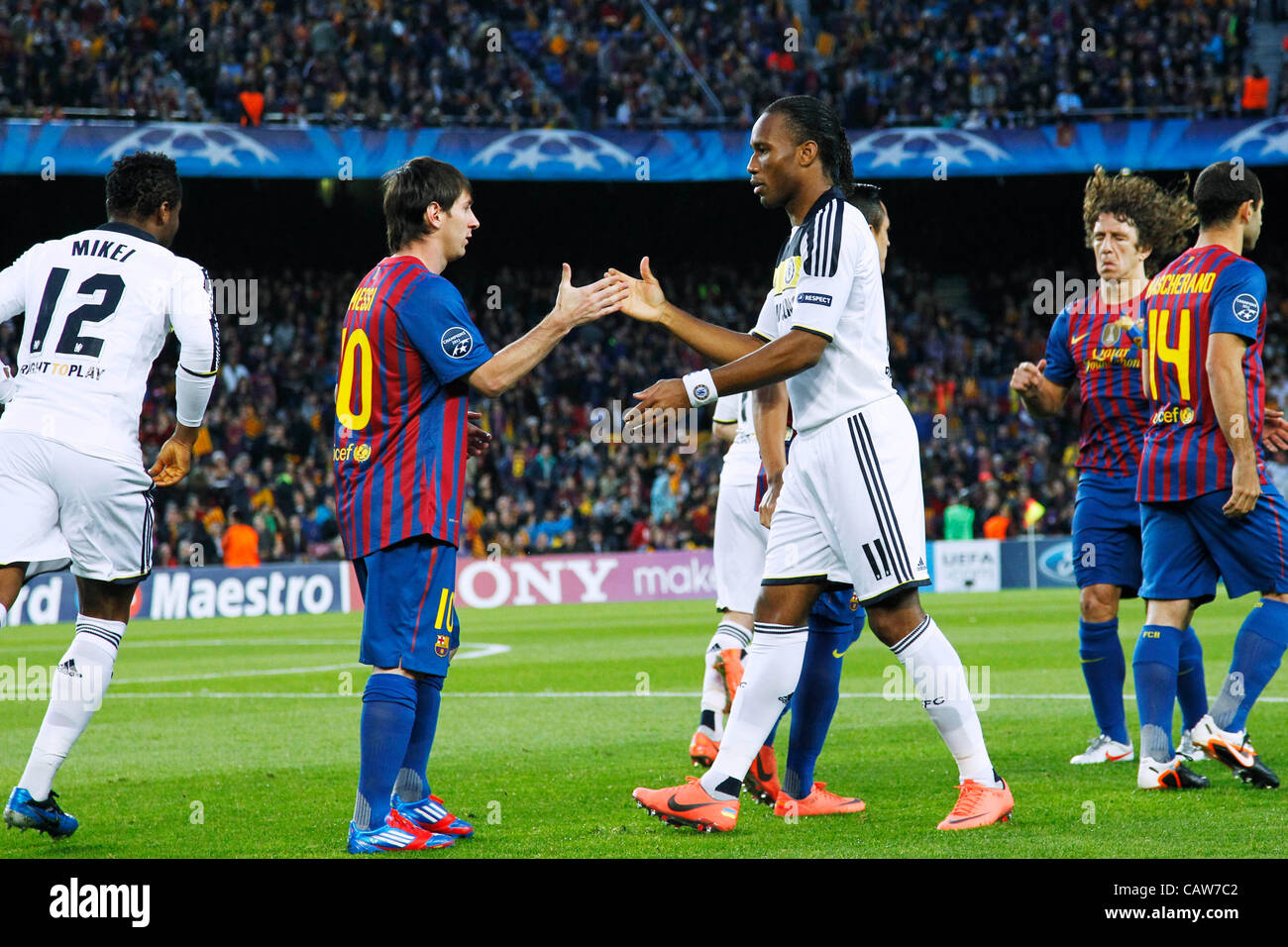 Lionel Messi Barcelona Didier Drogba Chelsea April 24 12 Football Soccer Uefa Champions League Semi Final 2nd Leg Match Between Fc Barcelona 2 2 Chelsea Fc At Camp Nou Stadium