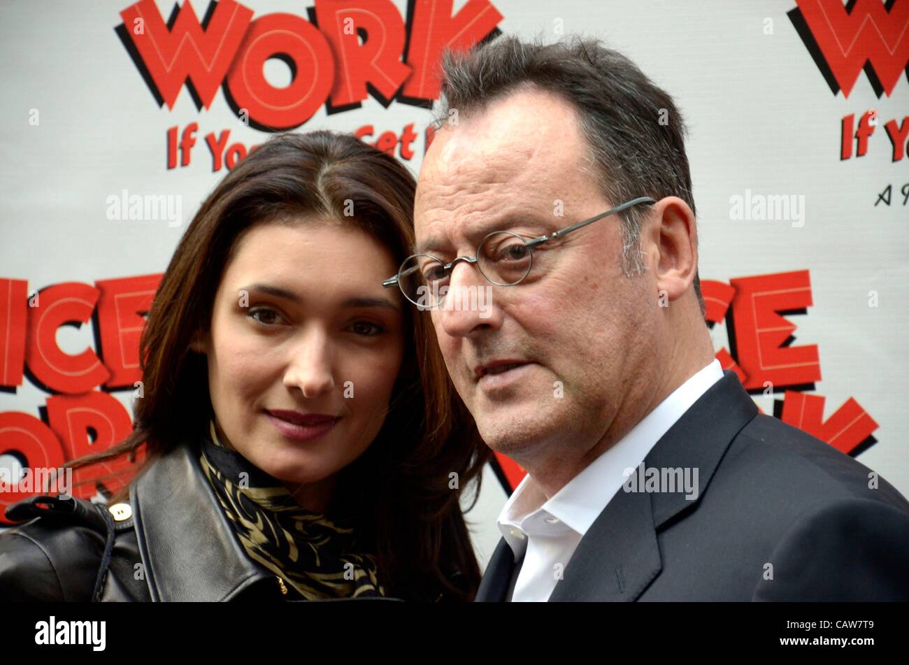 Zofia Borucka, Jean Reno at arrivals for NICE WORK IF YOU CAN GET IT Opening Night on Broadway, The Imperial Theatre, New York, NY April 24, 2012. Photo By: Eric Reichbaum/Everett Collection Stock Photo