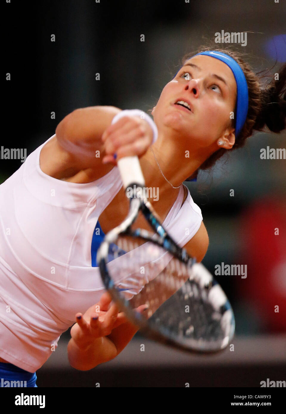 Julia GOERGES (GER) Aktion Aufschlag, Portrait, Kopf, Gesicht