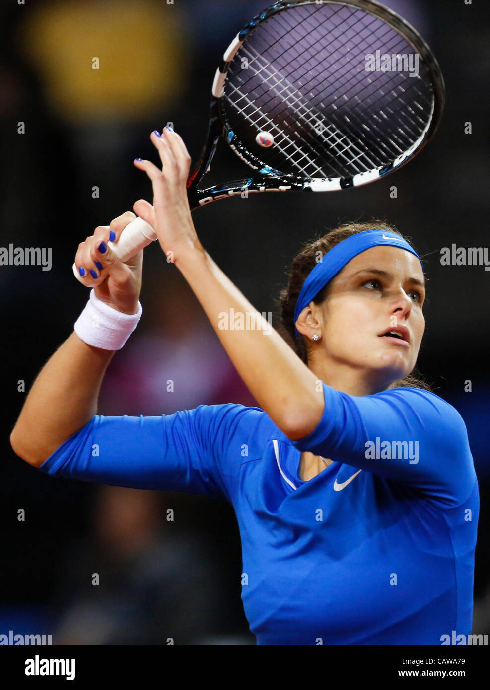 Julia GOERGES (GER) Aktion Aufschlag, Portrait, Kopf, Gesicht