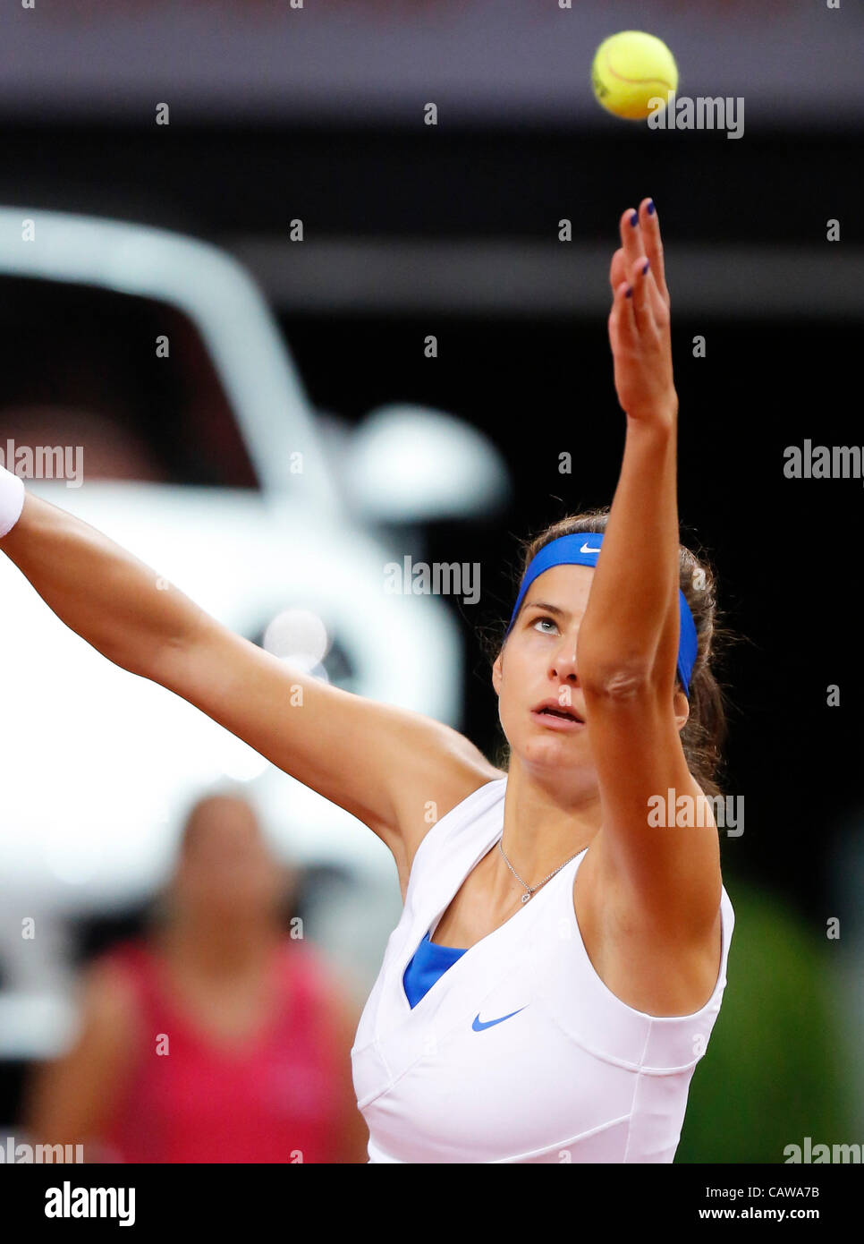 Julia GOERGES (GER) Aktion Aufschlag, Portrait, Kopf, Gesicht