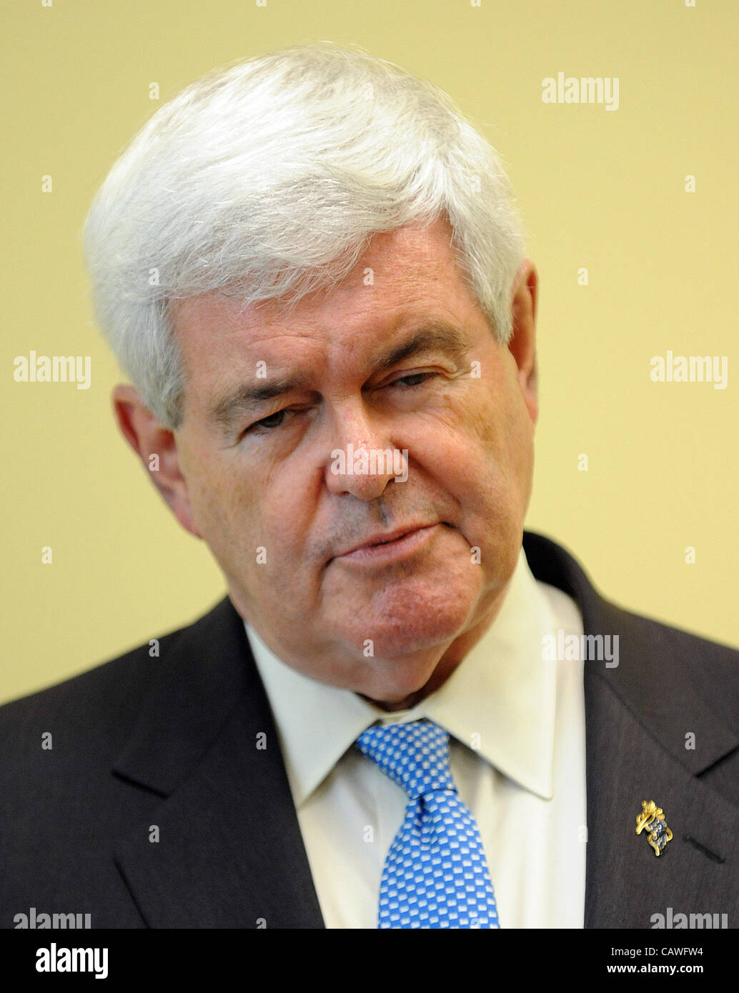 Apr. 04, 2012 Wilmington, North Carolina; USA Former Congressman NEWT GINGRICH makes a