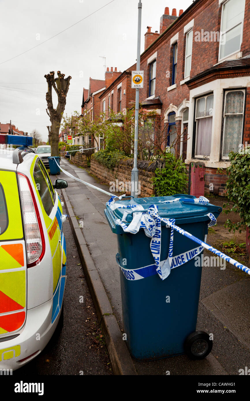 West Bridgford, Nottinghamshire, UK. 27 April, 2012. Police are investigating the unexplained deaths of two people at a house in North Road, West Bridgford, Nottinghamshire. The bodies were found at 11 am on 26th April 2012. Stock Photo