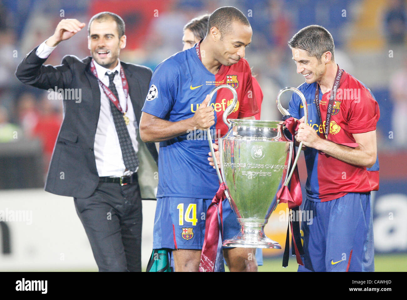 May 28 2009 Rome Russia The Barcelona Fc Coach Pep Guardiola Is Stock Photo Alamy