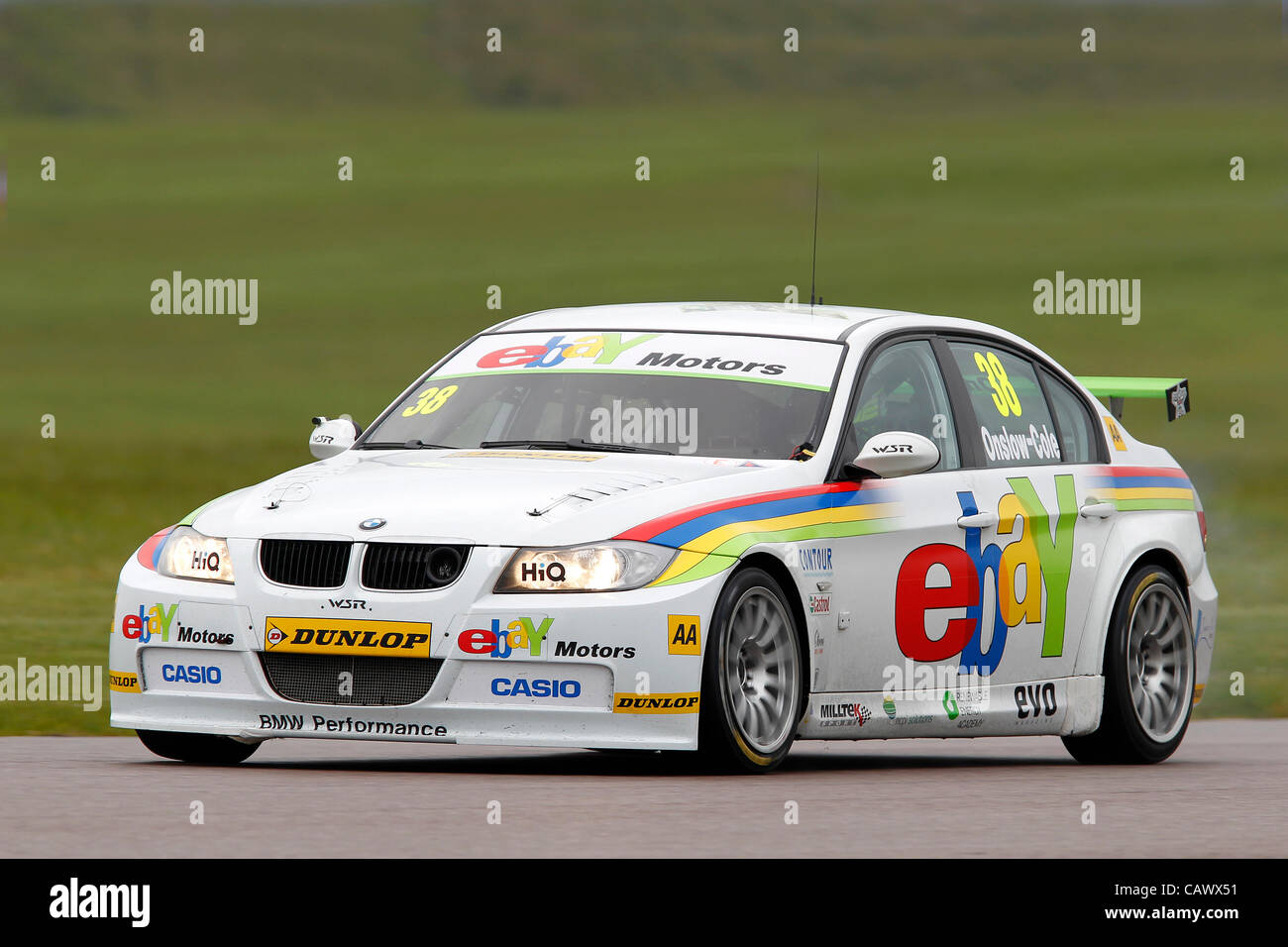 2.04.2012 Thruxton,  in action during Saturday's wet  qualifying in the 2012 British Touring Car Championship. Stock Photo