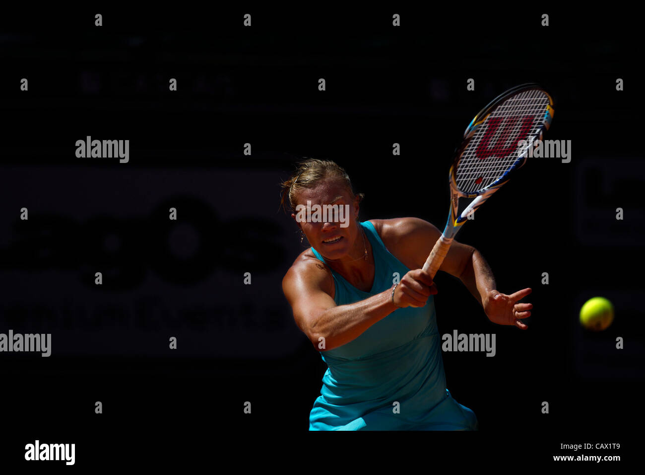 30.04.2012 Lisbon, Portugal. Roberta Vinci (ITA) beat Nina Bratchikova (RUS) (pictured) by 6-1, 1-6 and 6-4 of the first round of the Estoril open. Stock Photo