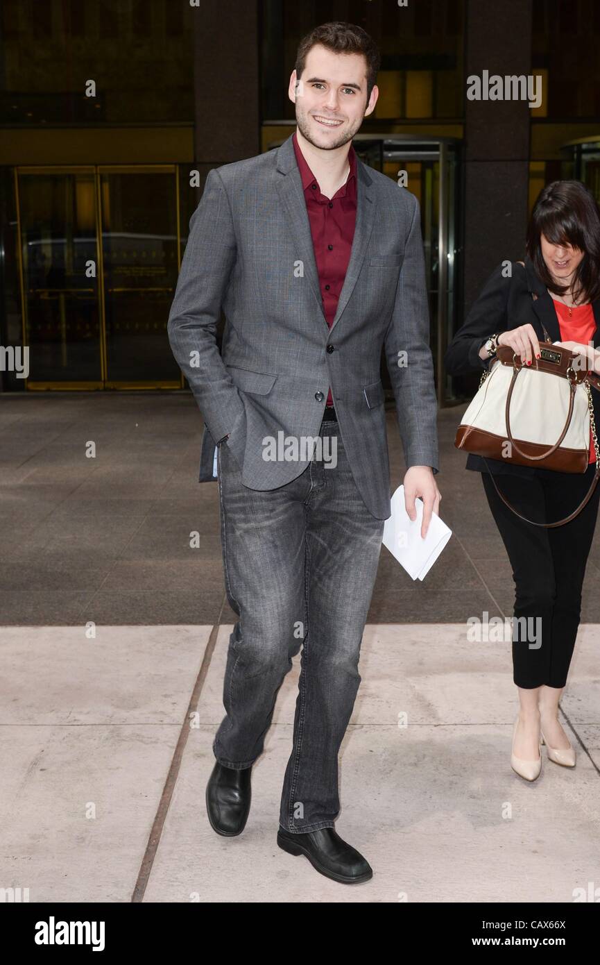 Zach Wahls, leaves Sirius XM Studios out and about for CELEBRITY CANDIDS - MON, , New York, NY April 30, 2012. Photo By: Ray Tamarra/Everett Collection Stock Photo