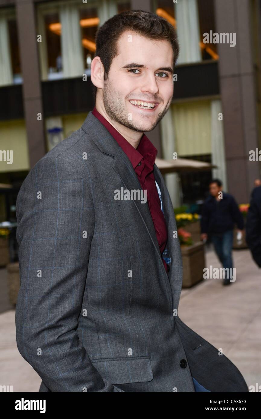 Zach Wahls, leaves Sirius XM Studios out and about for CELEBRITY CANDIDS - MON, , New York, NY April 30, 2012. Photo By: Ray Tamarra/Everett Collection Stock Photo