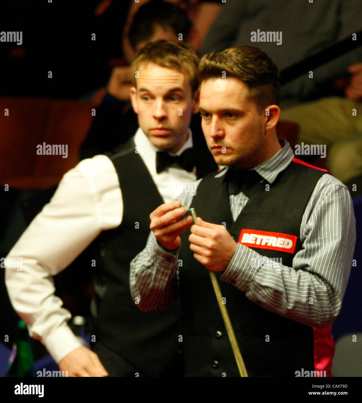 01.05.2012 Jamie Jones in action against Ali Carter at the quarter