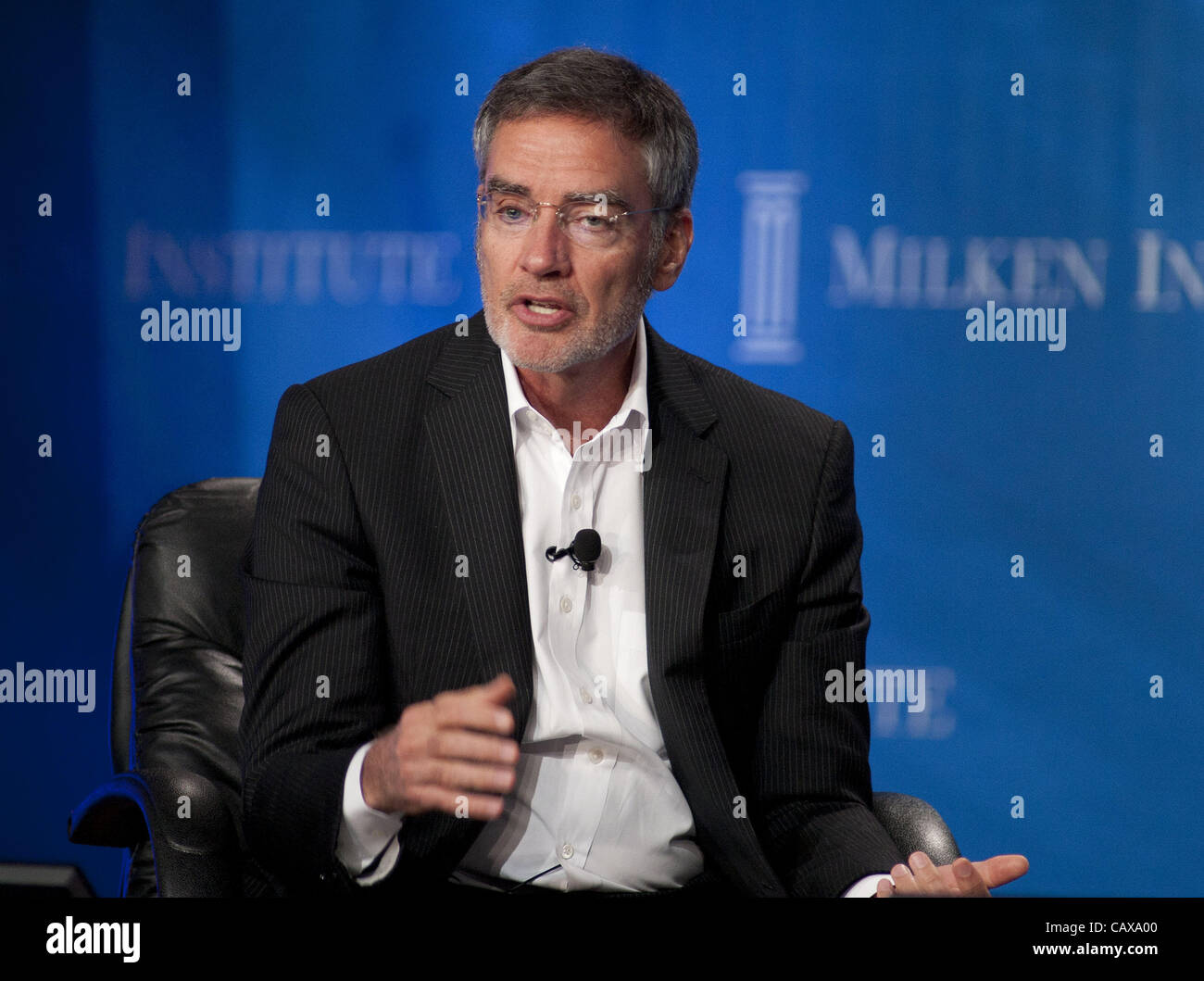 May 1, 2012 - Beverly Hills, California, USA - Robert Pittman, CEO, Clear Channel Communications; Founder, MTV at the panel discussion entitled 'Evolving Media: Will Content, Distribution or New Platforms Dominate?'  during the Milken Institute Global Conference held Tuesday, May 1, 2012 at the Hilt Stock Photo