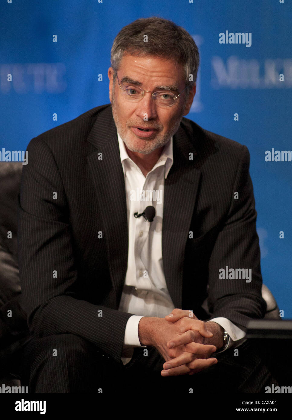 May 1, 2012 - Beverly Hills, California, USA - Robert Pittman, CEO, Clear Channel Communications; Founder, MTV at the panel discussion entitled 'Evolving Media: Will Content, Distribution or New Platforms Dominate?'  during the Milken Institute Global Conference held Tuesday, May 1, 2012 at the Hilt Stock Photo