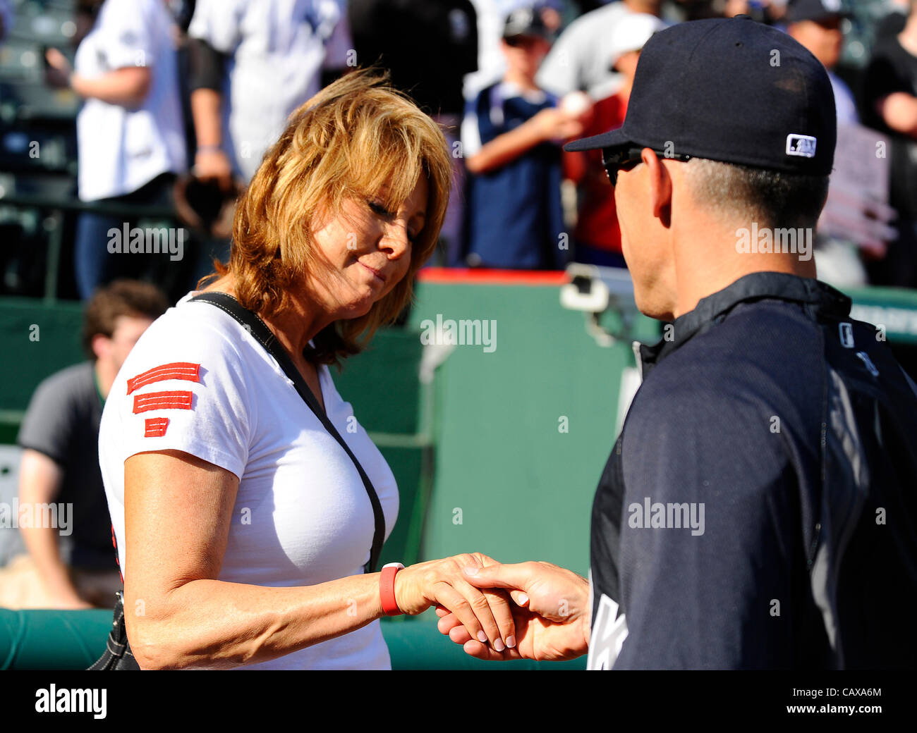 New York Yankees' manager Joe Girardi is seen during spring training at  George M. Steinbrenner Field in Tampa, Florida on February 18, 2009. (UPI  Photo/Kevin Dietsch Stock Photo - Alamy