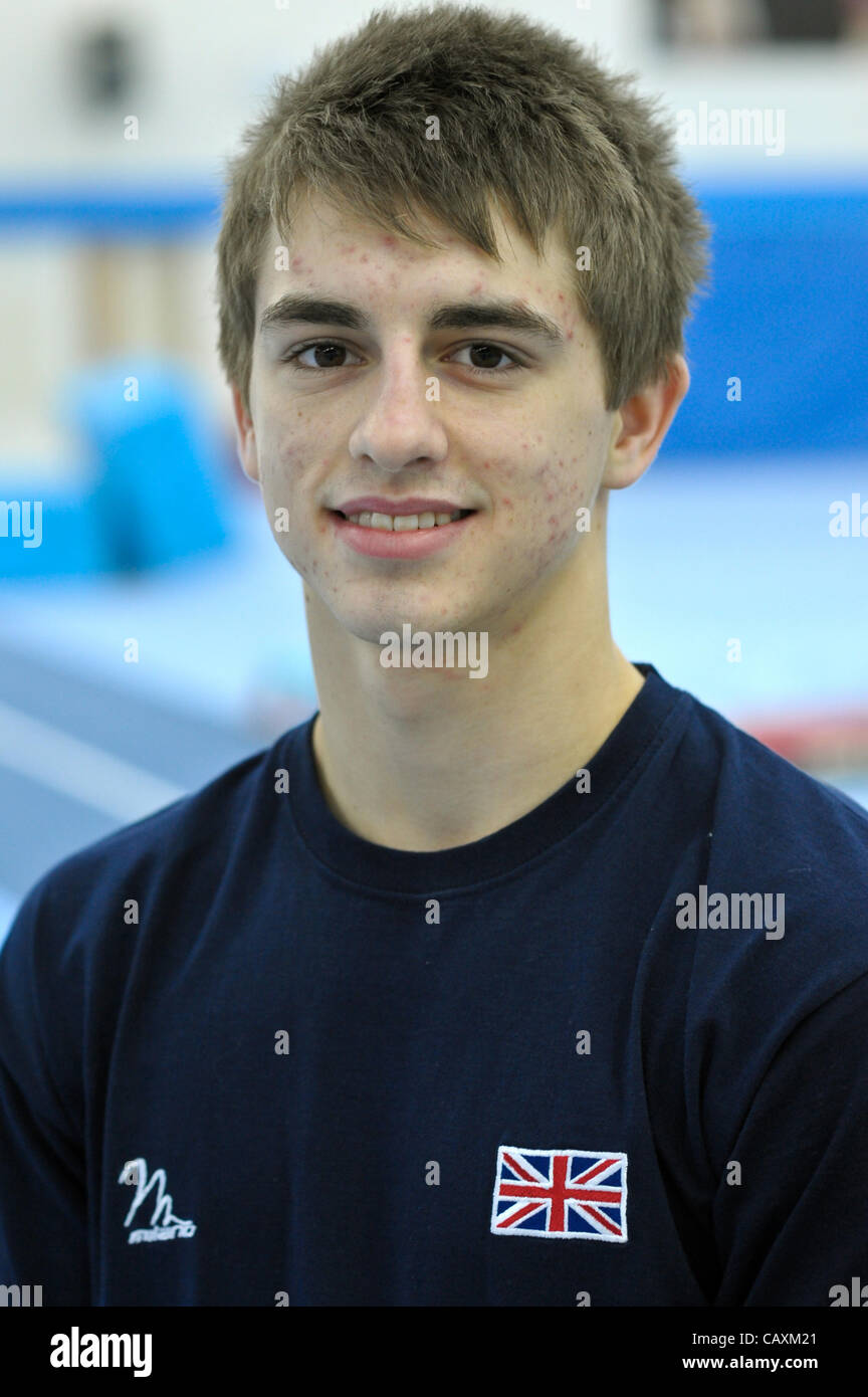Media Day at Lilleshall NSC 3.5.12 British Gymnastics Squad members pictured ahead of the European Championships for Men France 23-27 May.Max Whitlock GB Senior Team Stock Photo