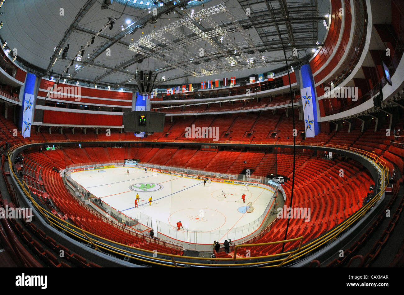 Czech Republic ice hockey team train prior to the IIHF Ice Hockey World