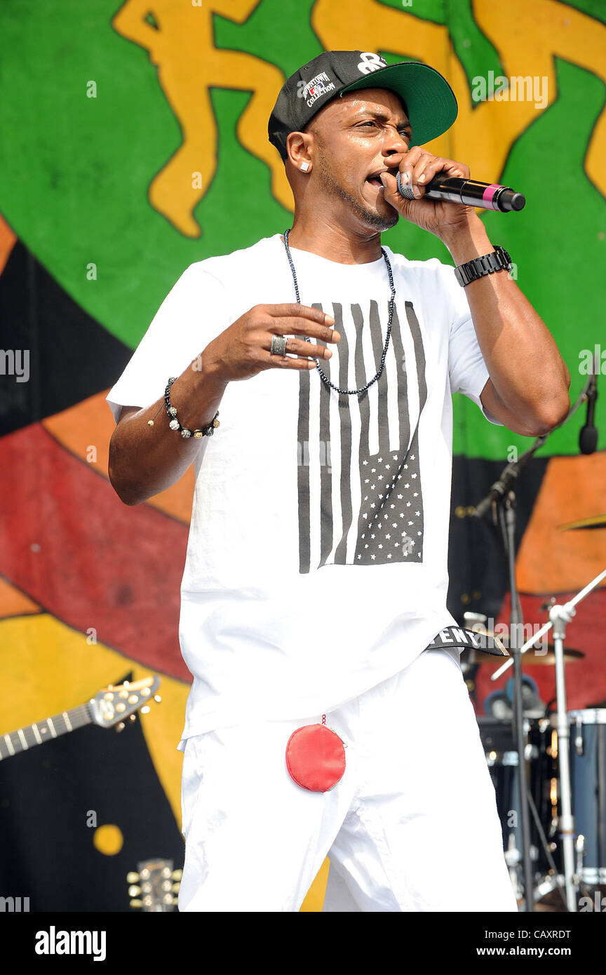 May 4, 2012 - New Orleans, Louisiana; USA - Rap Artist MYSTIKAL performs on the fifth day of the New Orleans Jazz & Heritage Festival that is taking place at the Fair Grounds Race Course located in New Orleans..  Copyright 2012 Jason Moore (Credit Image: © Jason Moore/ZUMAPRESS.com) Stock Photo