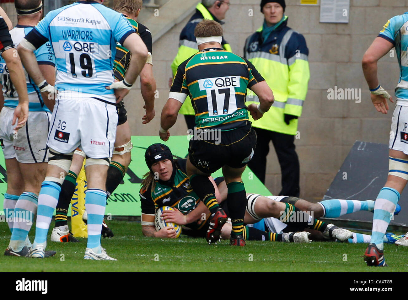 05.05.2012 Northampton, England. Rugby Union. Northampton Saints v