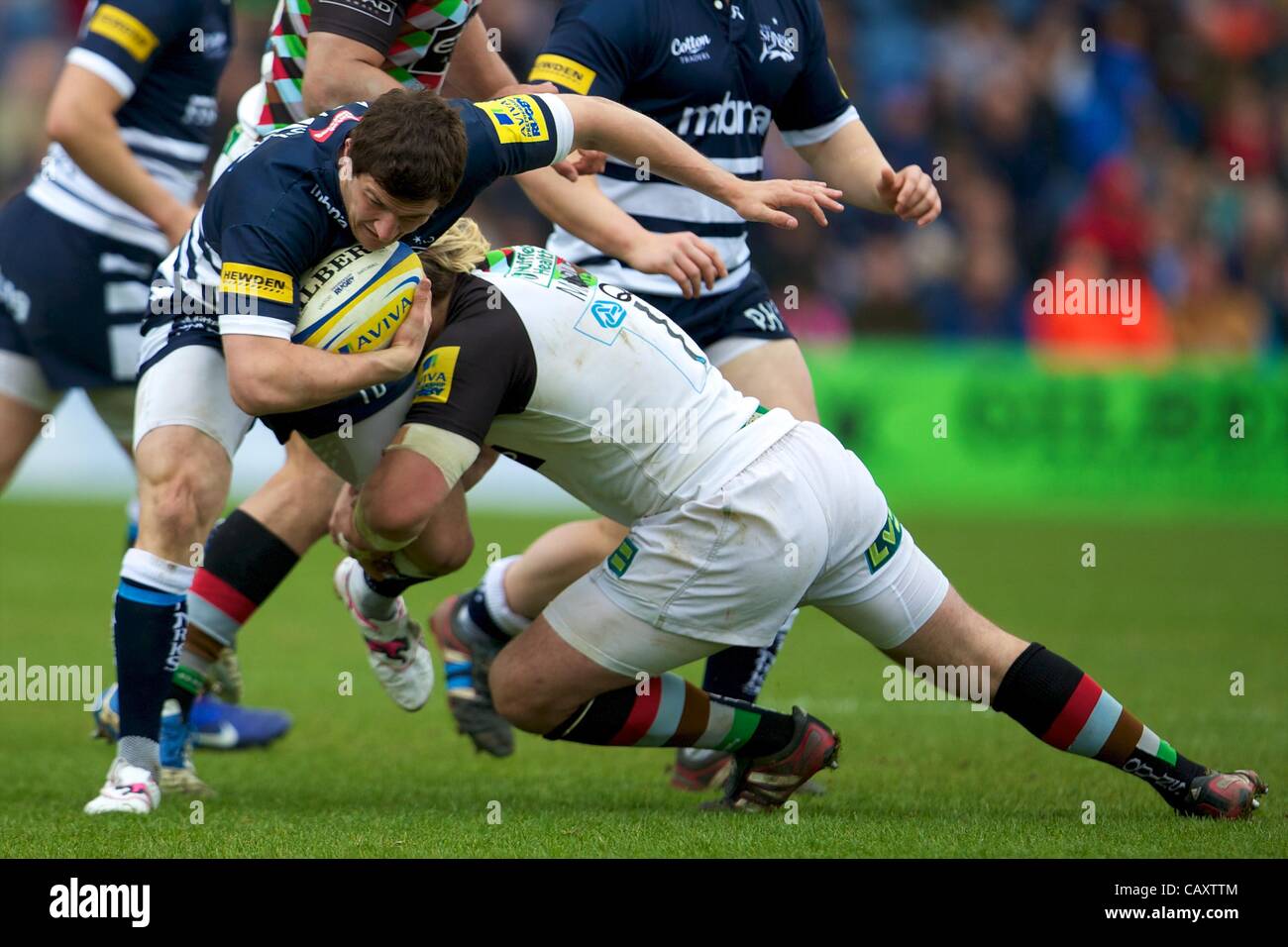 05.05.2012 Stockport, England. English wing Tom Brady in action during