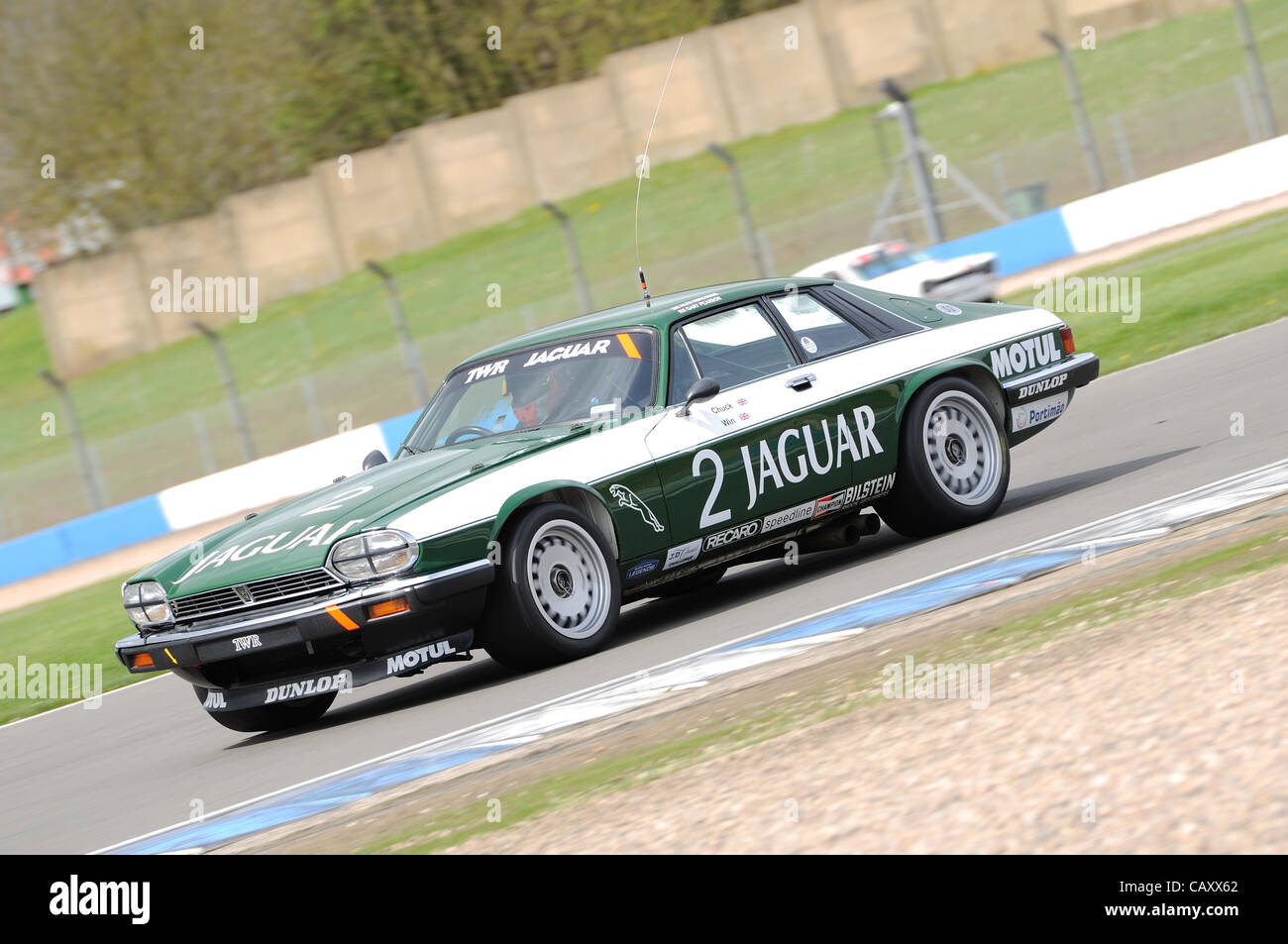 5th May 2012, Donington Park Racing Circuit, UK.  The Jaguar TWR XJS of ALex Buncombe and Gary Pearson at the Donington Historic Festival Stock Photo