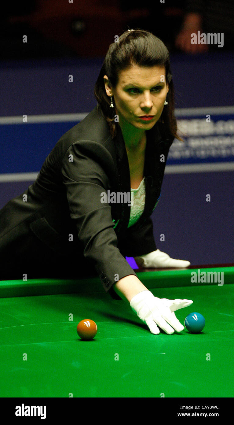 May 6, 2012 - Sheffield, England - 06.05.2012 -  First session - Snooker referee Michaela Tabb World Snooker Final  (best of 35 frames played over four sessions), played at the Crucible, Sheffield, UK (Credit Image: © Michael Cullen/ZUMAPRESS.com) Stock Photo