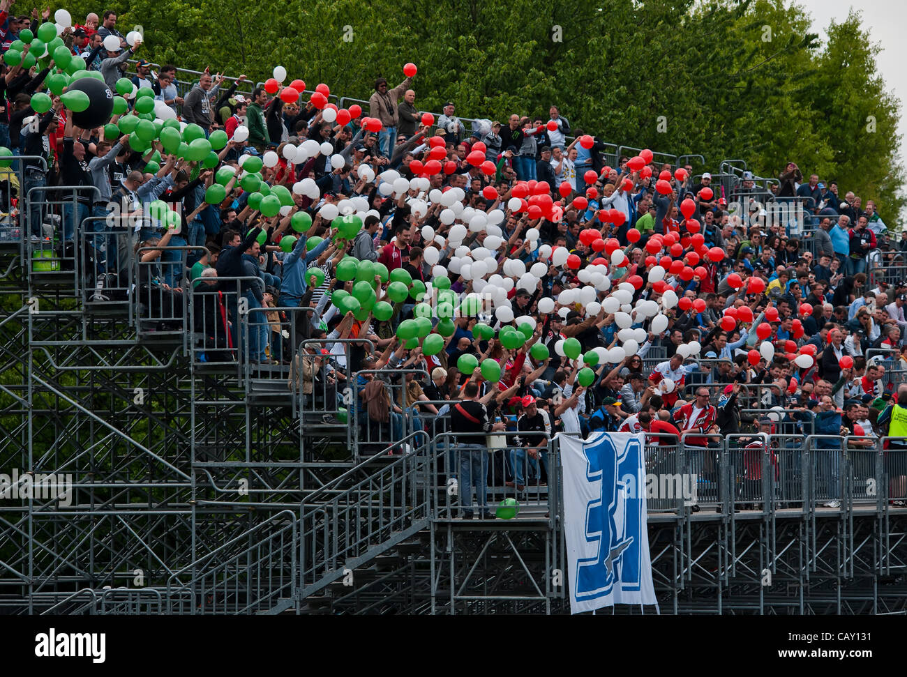 Superbike Monza Stand with supporters Stock Photo