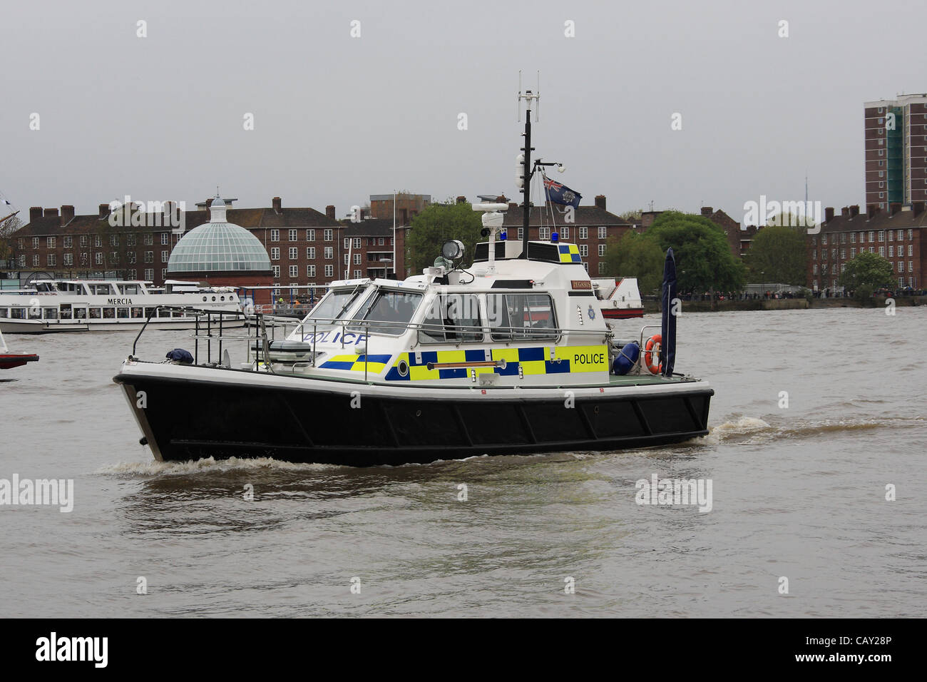 London, UK. 06 May, 2012. Ministry of Defence Police launch Pegasus patrols the river Thames during Exercise Olympic Guardian Stock Photo