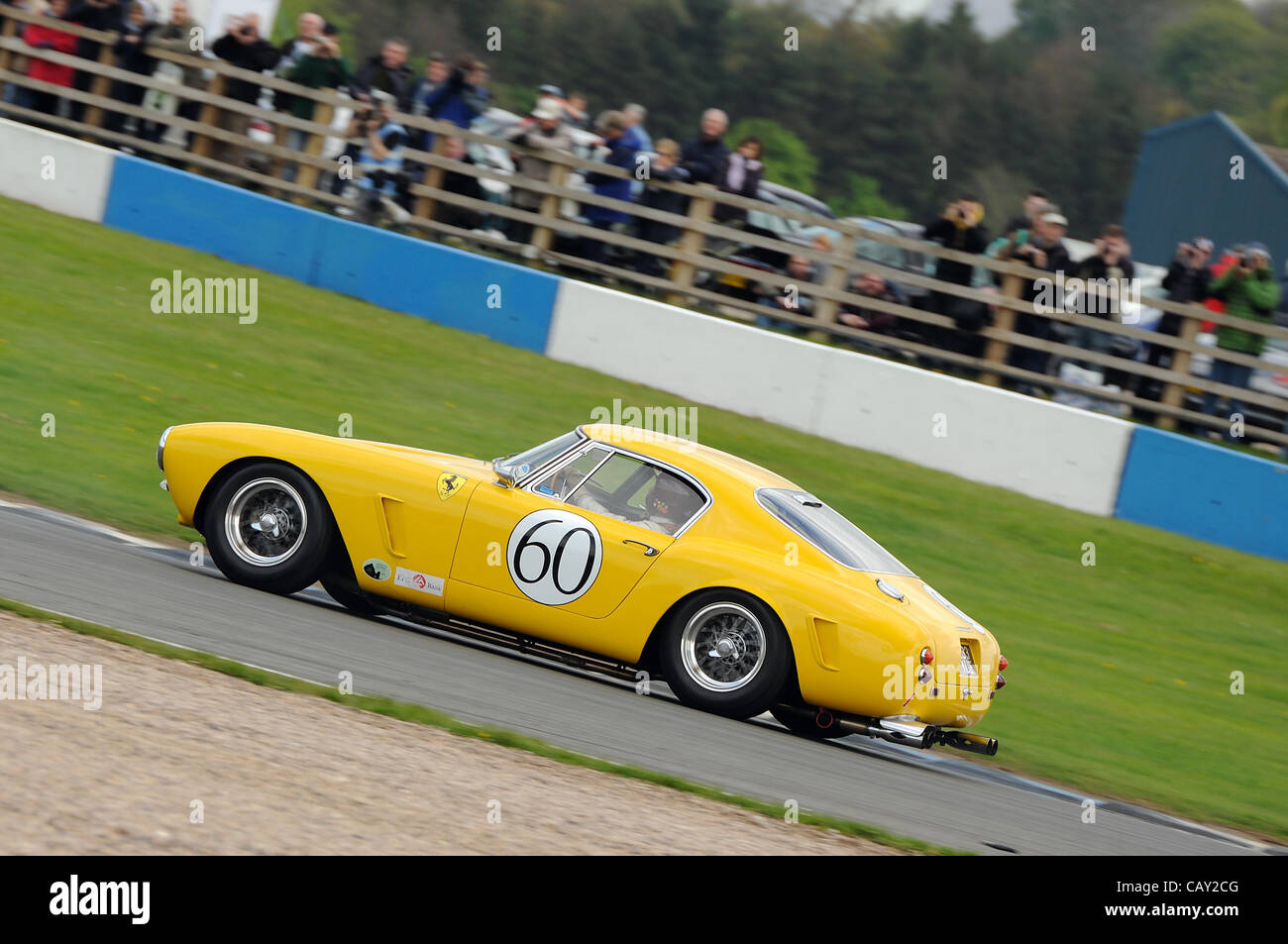 6th May 2012, Donington Park Racing Circuit, UK.  The Ferrari 250 SWB of Jackie Oliver and Gary Pearson at the Donington Historic Festival. Stock Photo