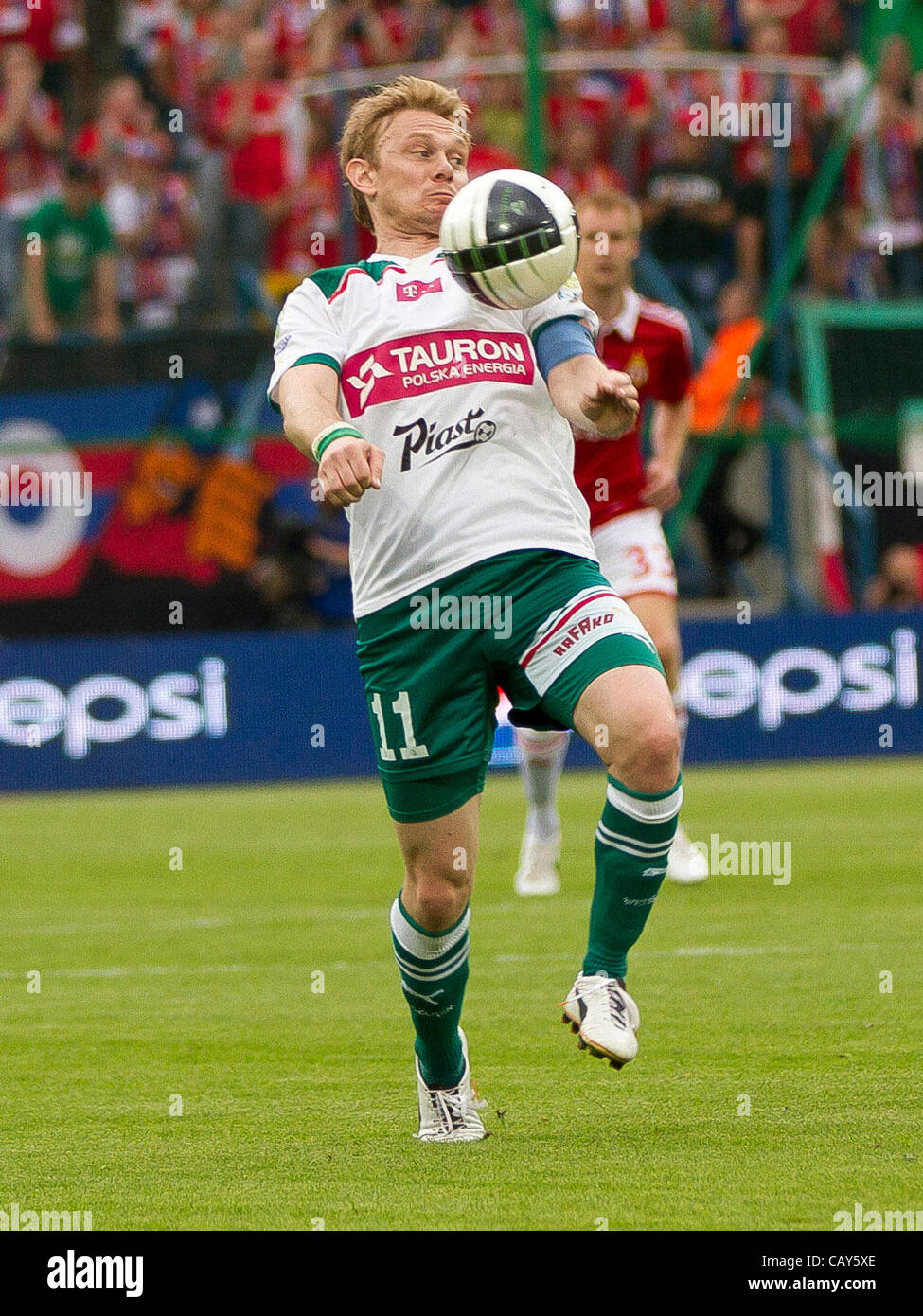 06.05.2012. Krakow, Poland.  T-Mobile Ekstraklasa League Wisla Krakow versus WKS Slask Wroclaw. SEBASTIAN MILA SLASK. WKS won the game by a score of 1-0 and held on to win the Polish league for the first time for 34 years. Stock Photo