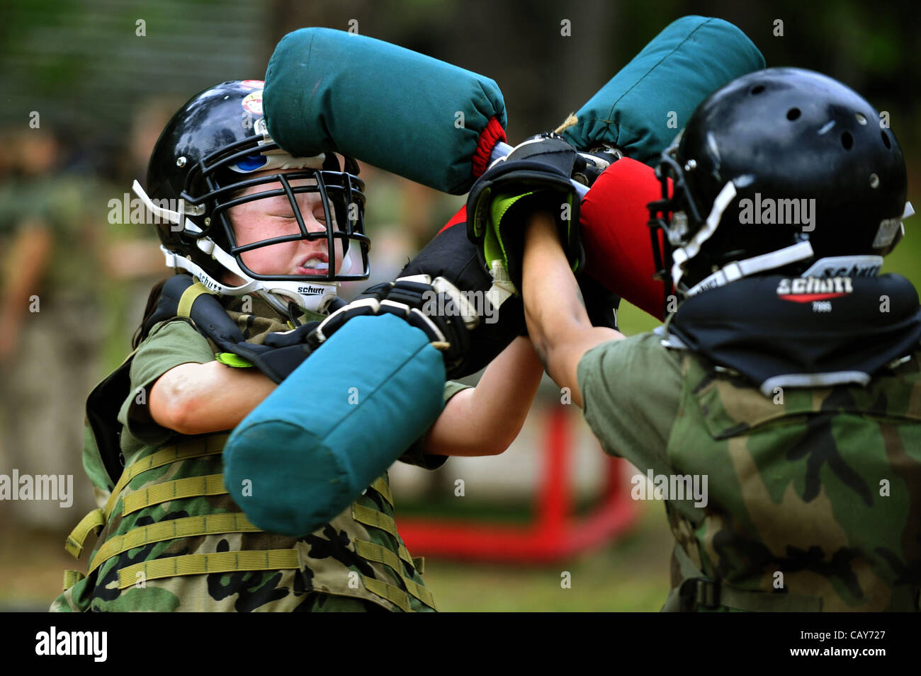 April 19, 2012 Parris Island, South Carolina, USA Two female Marine