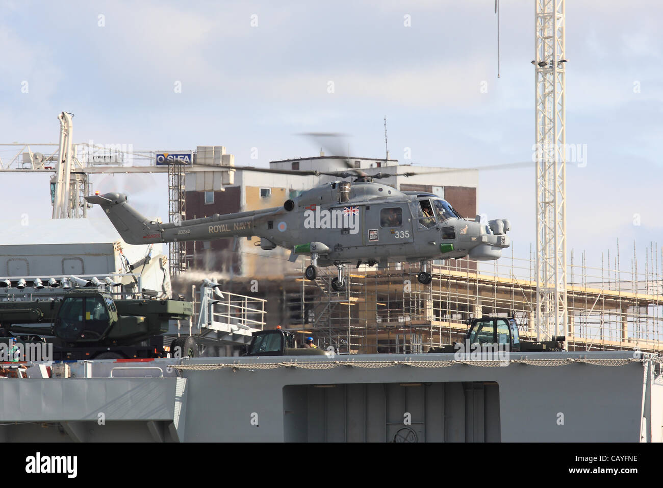 Army lynx helicopter from hms hi-res stock photography and images - Alamy