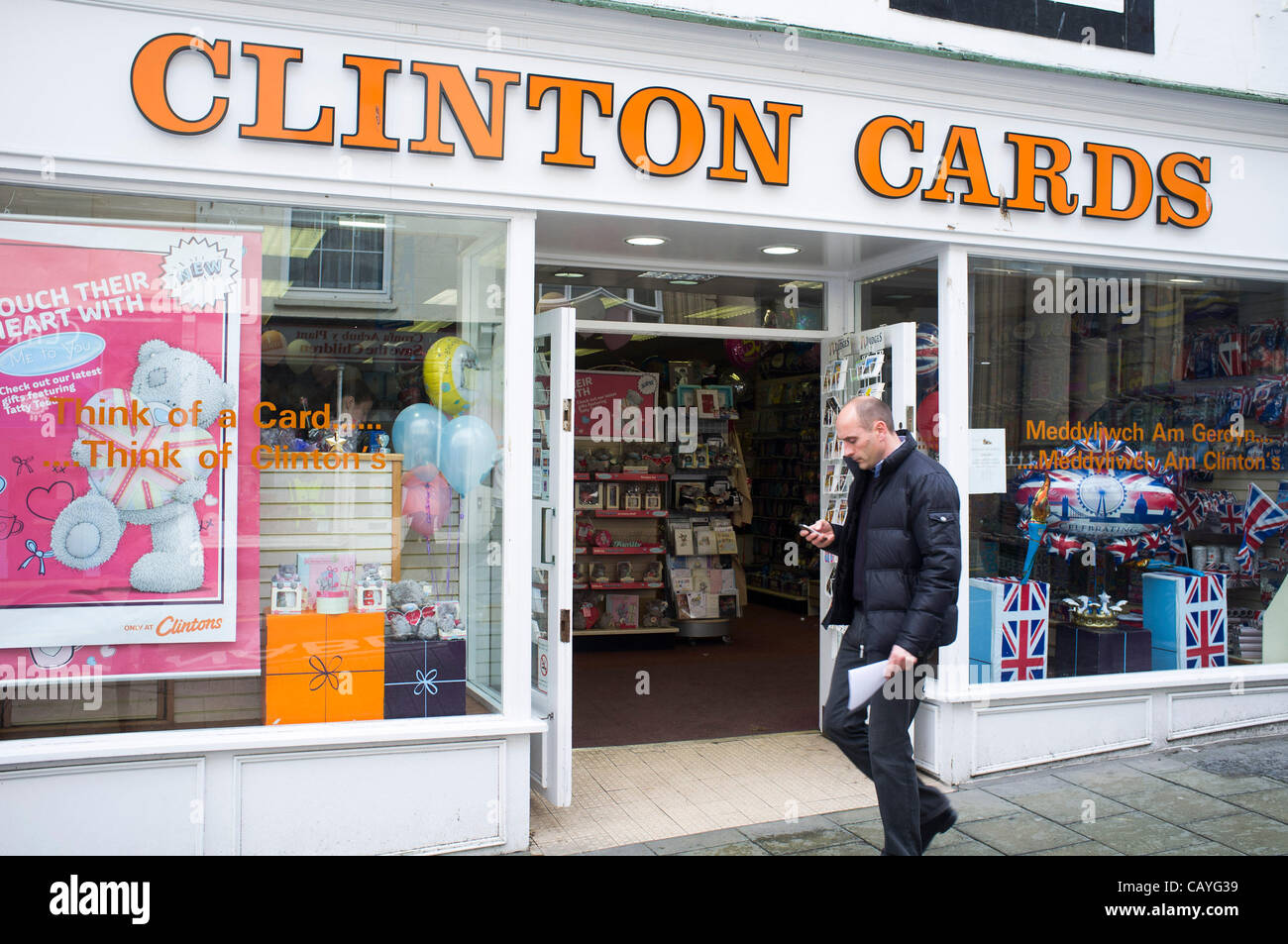 Wed 9 May 2012: A branch of the UK high street retail company Clinton Cards. The company, which employs over 8000 people in its 139 Birthdays and 628 Clintons Cards stores,  is in financial difficulties and is expected to go into administration later in the day. Stock Photo
