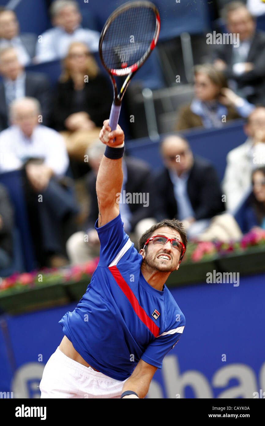 Janko Tipsarevic (SRB), APRIL 27, 2012 - Tennis : Janko Tipsarevic of  Serbia in action during the men's singles quarter final match of the  Barcelona Open Banco Sabadell tennis tournament at the