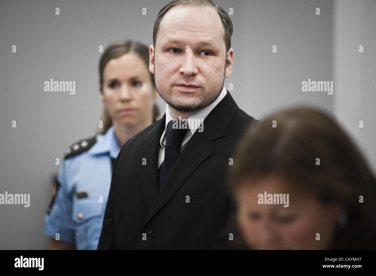 May 10, 2012 - Oslo, Oslo, Norway - Anders Behring Breivik appears in court  during his trial in Oslo courthouse. (Credit Image: © Alexander  Widding/ZUMAPRESS.com Stock Photo - Alamy