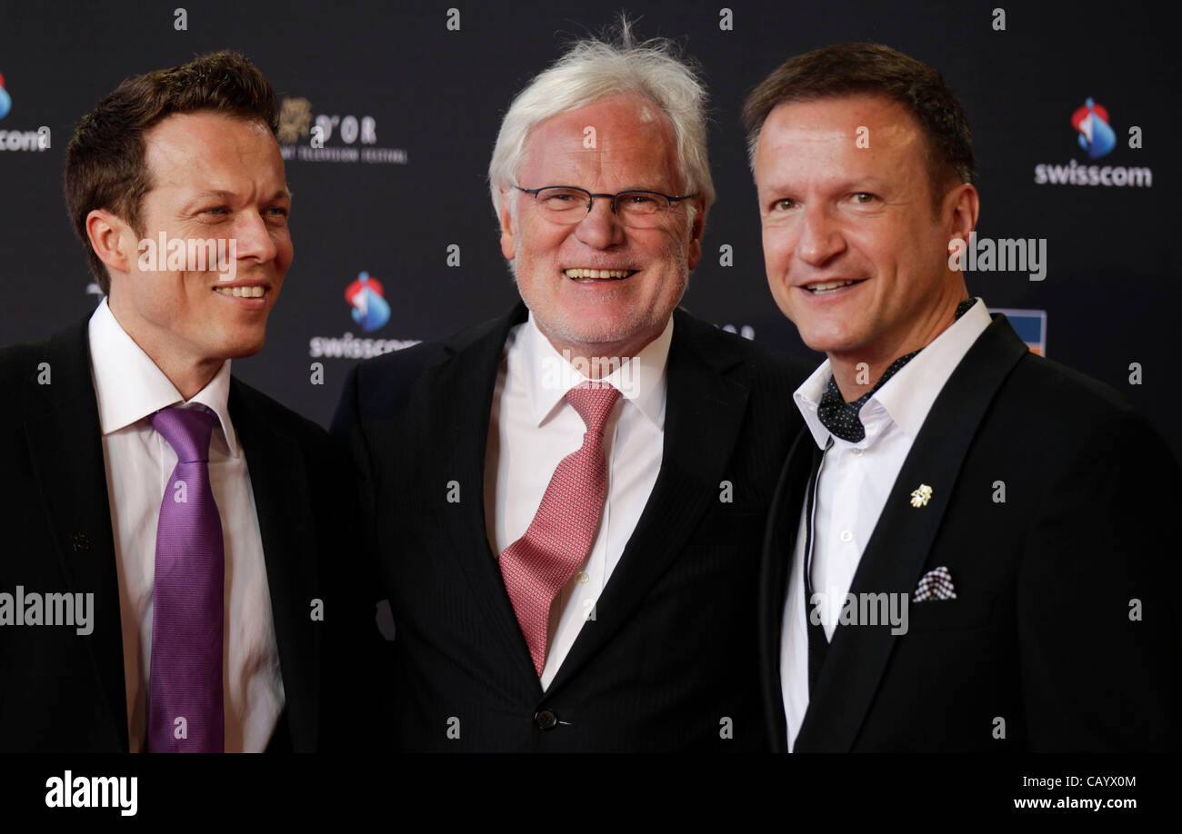 Media Manager and Ex ZDF Boss Markus Schächter (M) with Rose D´Or  Organizers at the Rose D´Or Global Entertainment Television Festival Award  Night in Luzern, Switzerland on Thursday, 10.05.2012 / 100512 /