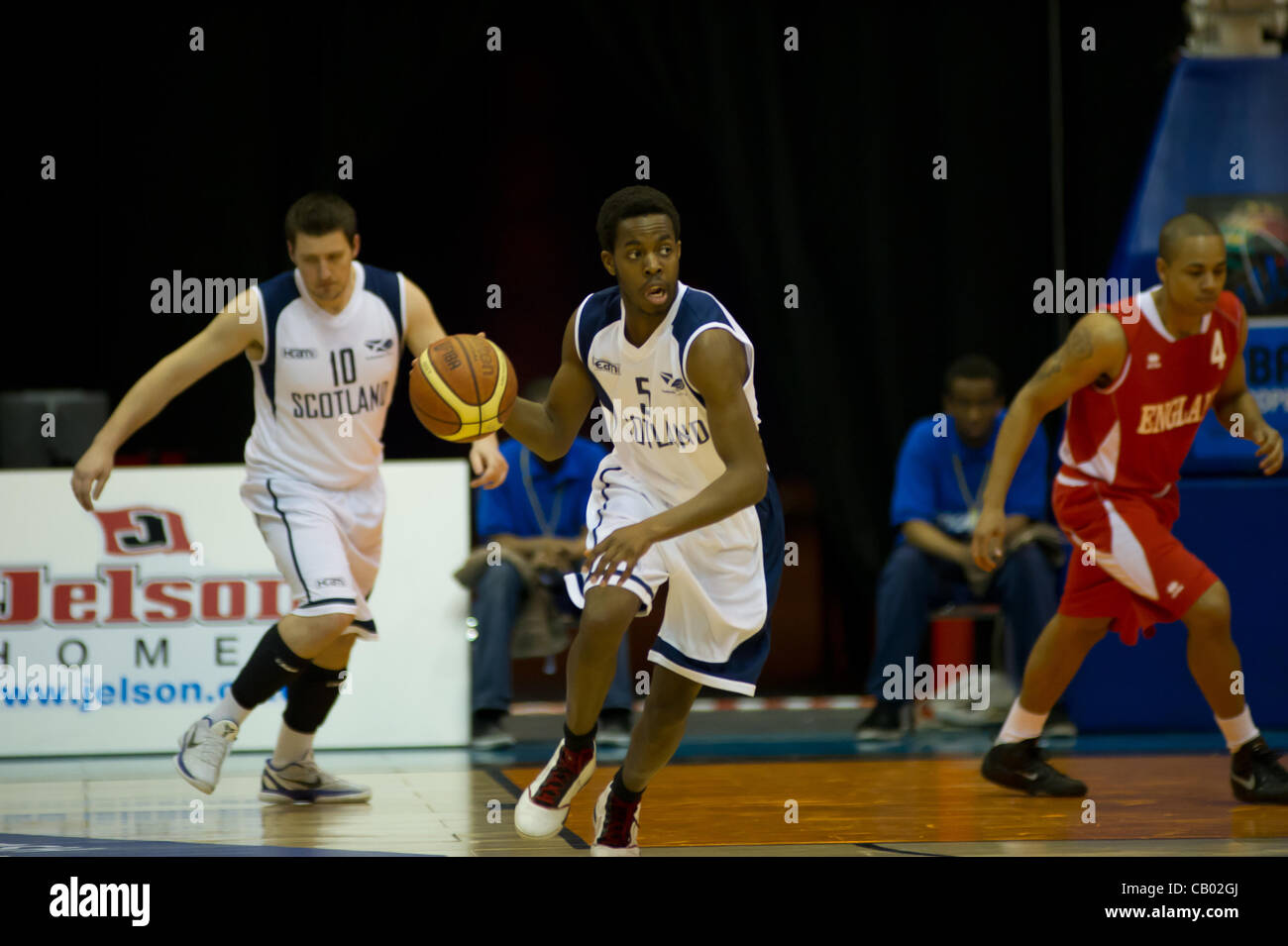 12.05.2012 Birmingham, England. England v Scotland. Ifedade Thomas (Scotland) in action during the BBL Friendly International played at the NIA in Birmingham. UK. Stock Photo