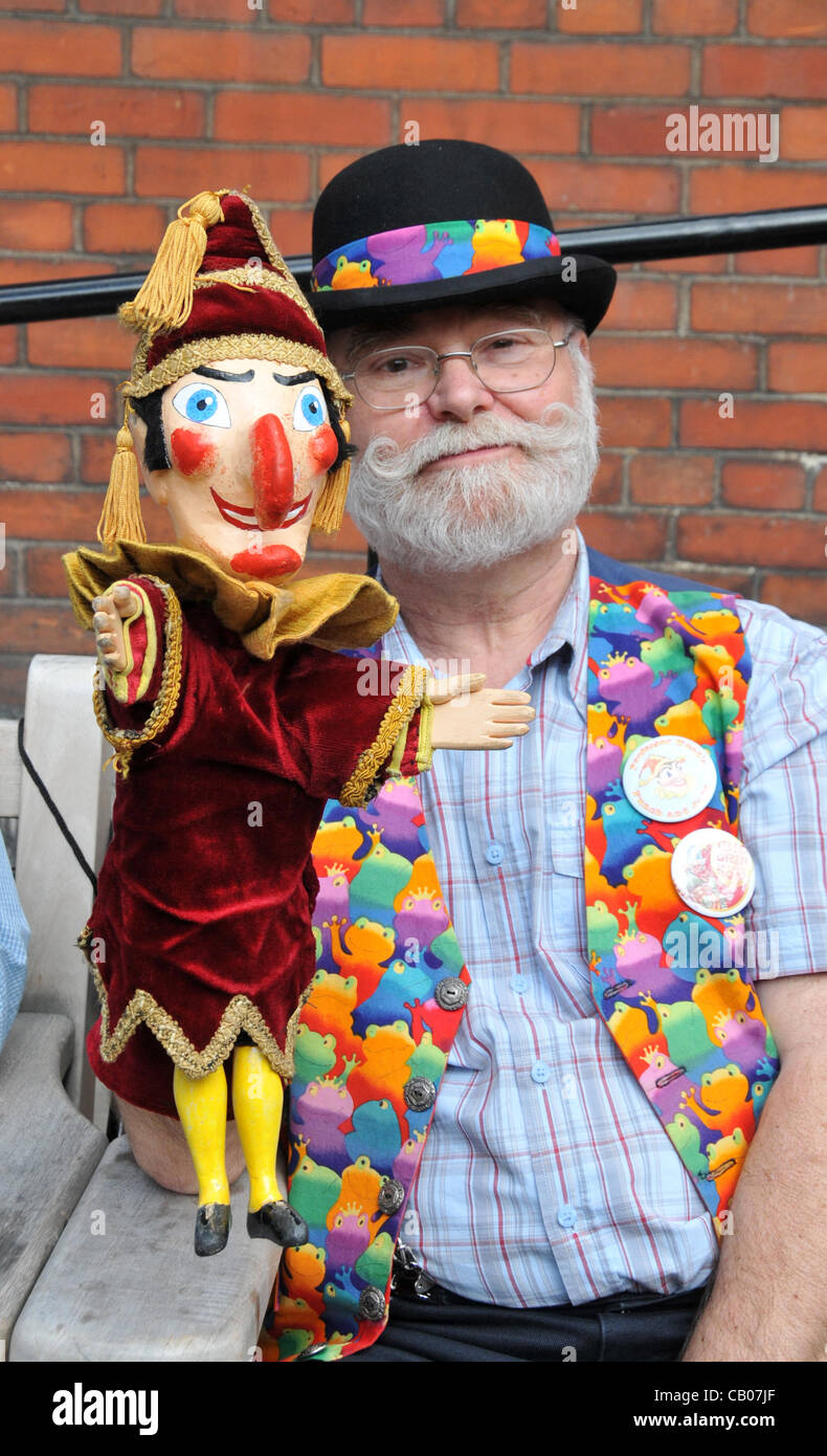 A 'Professor' with Mr Punch in Covent Garden as Punch and Judy