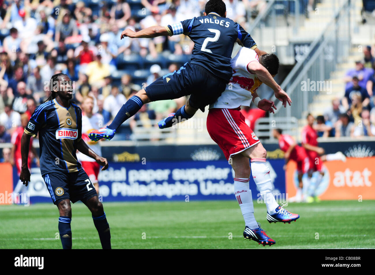 May 13, 2012 - Chester, Pennsylvania, U.S - Philadelphia Union's CARLOS VALDES in action against the Red Bulls at PPL Park. The Red Bulls won 3-2. (Credit Image: © Ricky Fitchett/ZUMAPRESS.com) Stock Photo