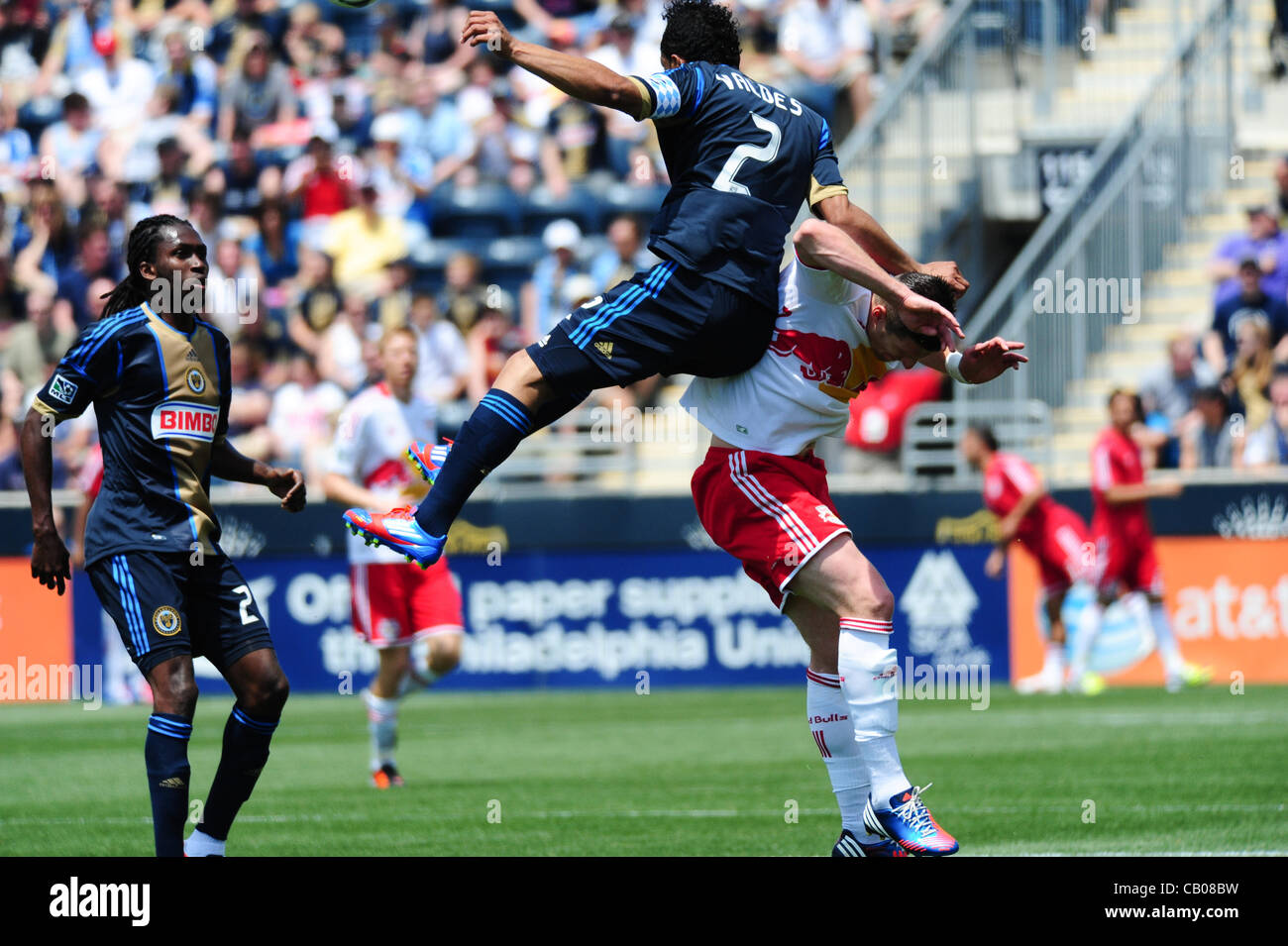 May 13, 2012 - Chester, Pennsylvania, U.S - Philadelphia Union's CARLOS VALDES in action against the Red Bulls at PPL Park. The Red Bulls won 3-2. (Credit Image: © Ricky Fitchett/ZUMAPRESS.com) Stock Photo