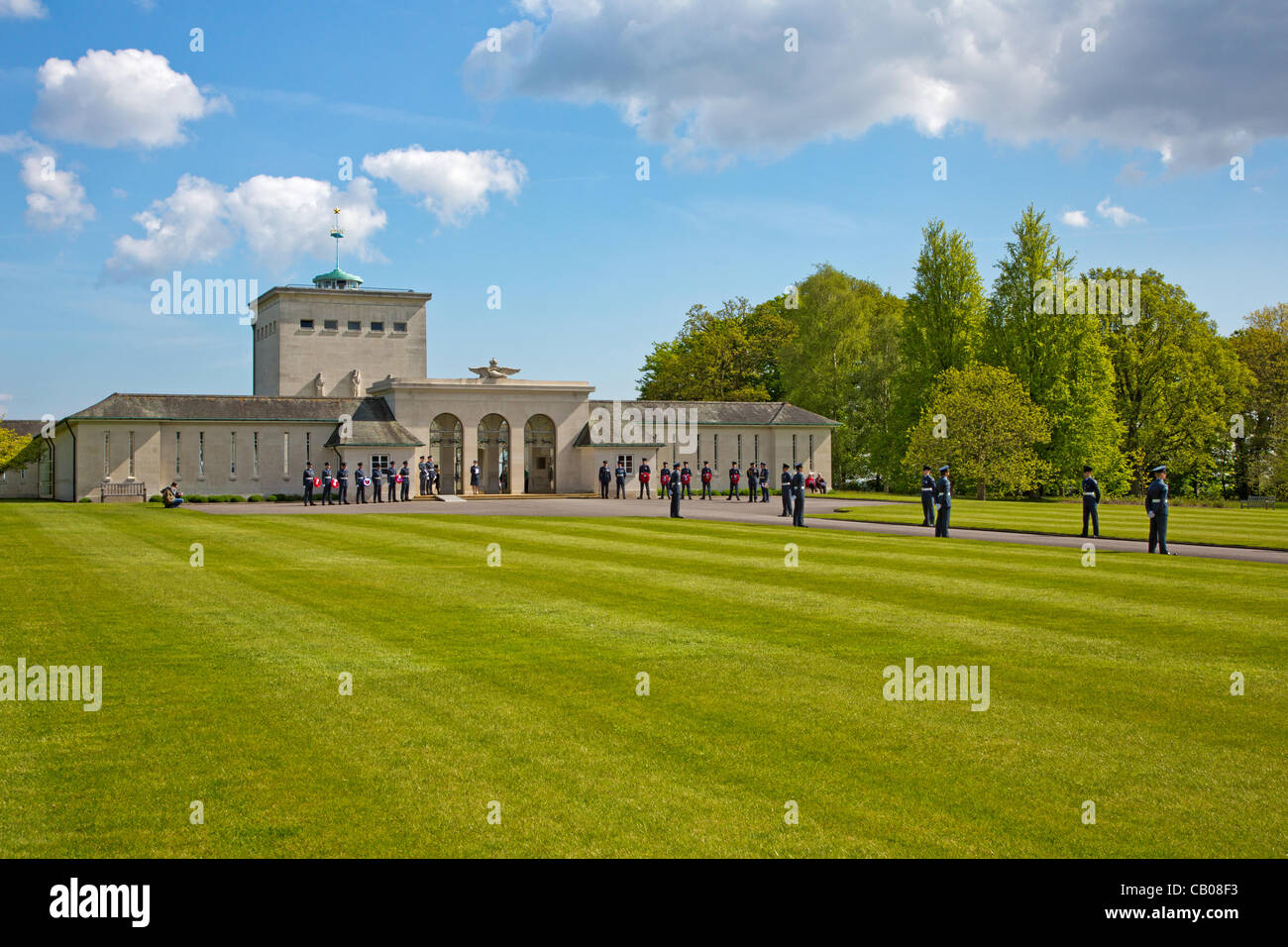 The Runnymede Air Forces Memorial with the RAF Regiment and members of the  public during the commemoration Service held on 13th May'12 at Egham in  England Stock Photo - Alamy
