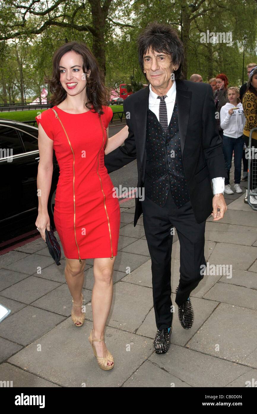 London, UK - Ronnie Wood and guest arrive at the Sony Radio Academy Awards at the Grosvenor House Hotel, Park Lane, London - May 14th 2012  Photo by People Press Stock Photo