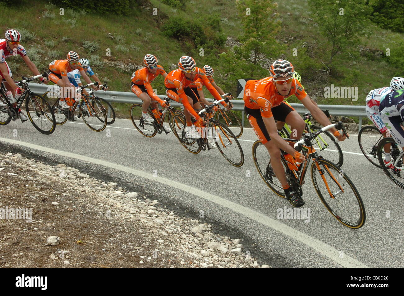 13.05.2012. Sulmona, Italy.  Giro d'Italia, 13.05.2stage 8 Sulmona to  Lago Laceno, Euskaltel 2012 Stock Photo