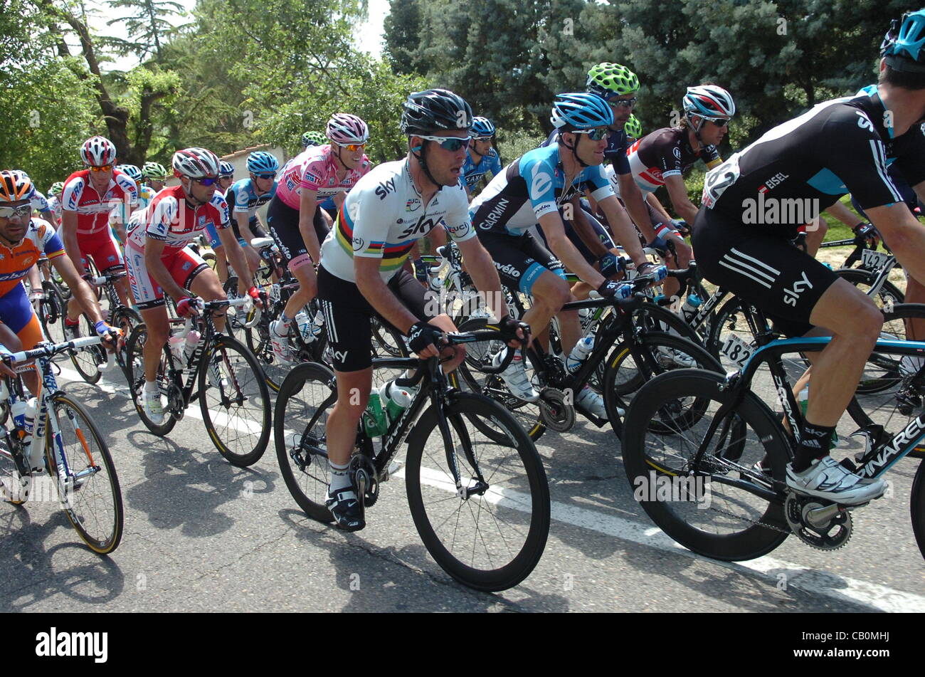 15.05.2012 Giro d'Italia Civitavecchia to Assisi, Stage 10. Mark Cavendish of Team Sky in the peleton. Stock Photo