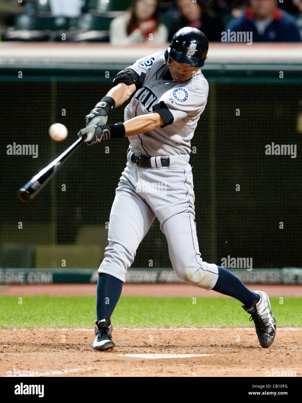 CLEVELAND, OH USA MAY 16 Seattle Mariners right fielder Ichiro Suzuki (51) at bat during the