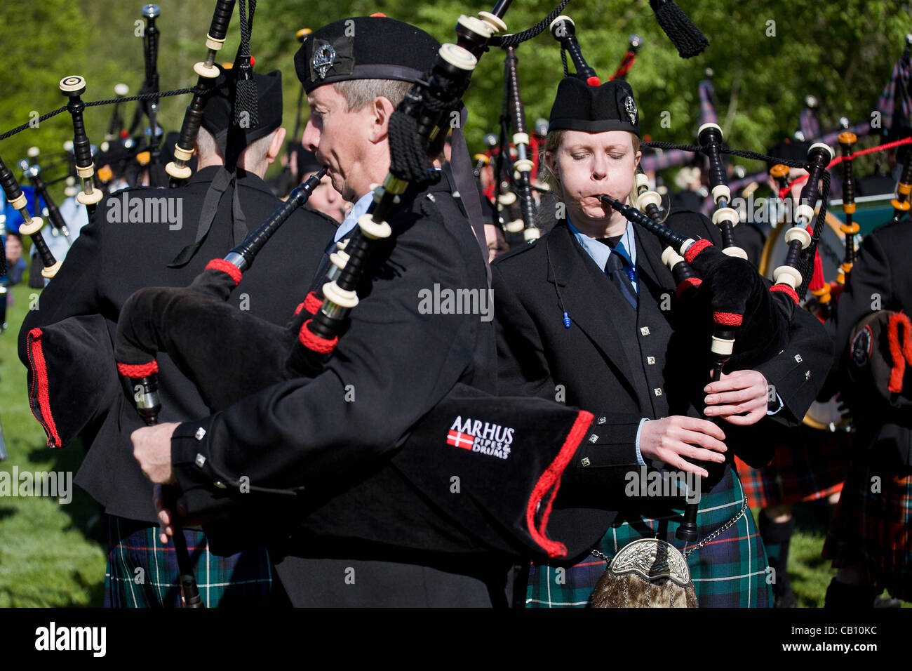 Danish pipes and drums players at their annual competition in Aarhus