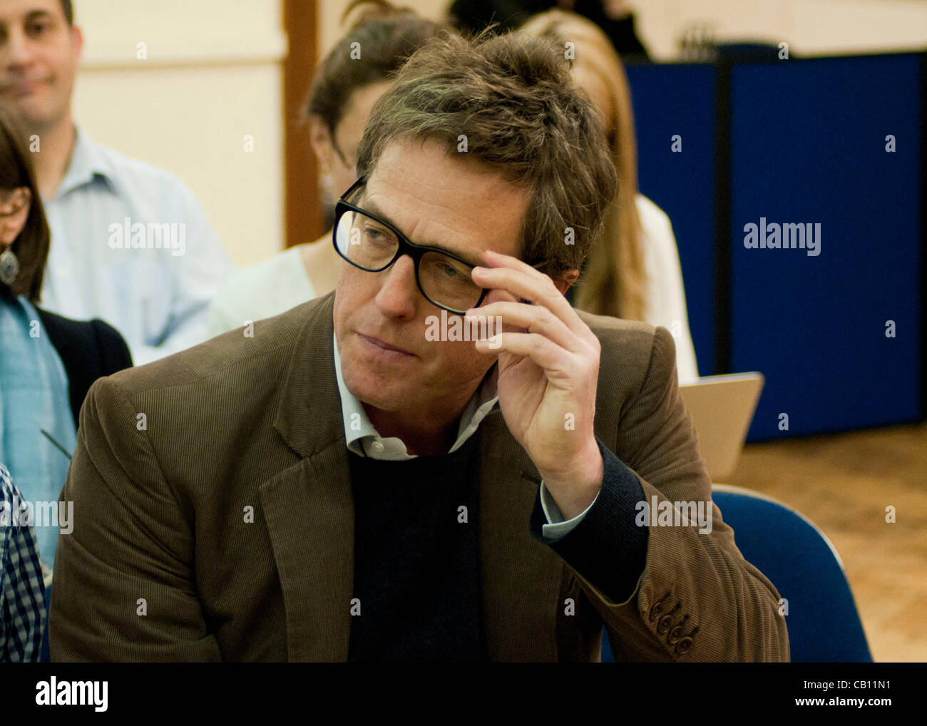 London, UK. 17/05/12. Actor Hugh Grant attends Hacked Off, the Coordinating Committee for Media Reform at the Central Methodist Church, London. Stock Photo